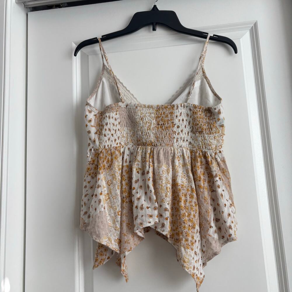 American Eagle Patchwork Babydoll Handkerchief Tank Top Boho Bandana Camisole SP - Picture 3 of 8